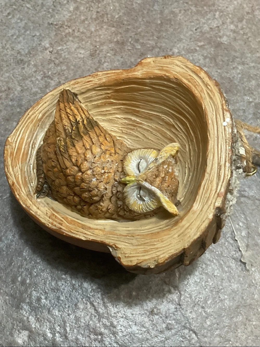 Brown Owl Woodgrain Holiday Ornament - Decorative Hanging Accent